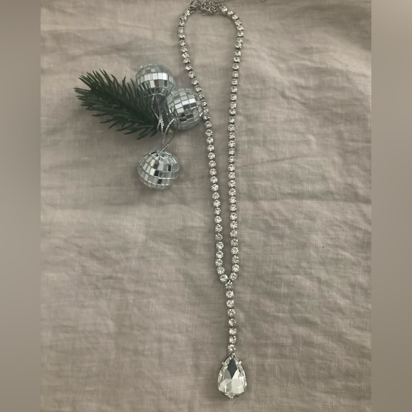 Long Rhinestone Necklace - Picture 2 of 4